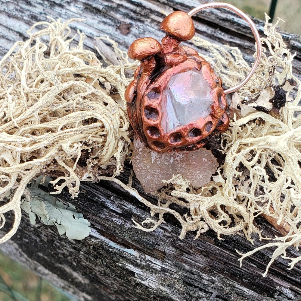 🍄Mystical Mushroom Spirit Quartz Necklace |Copper